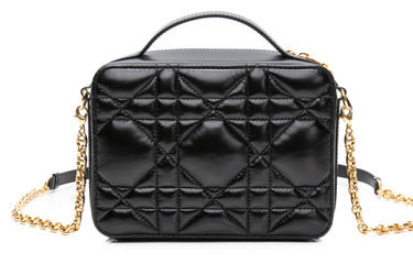 DIOR Caro Box Bag Black Quilted Macrocannage Calfskin
