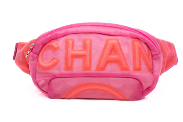 CHANEL Pink Nylon Waist Belt Bag