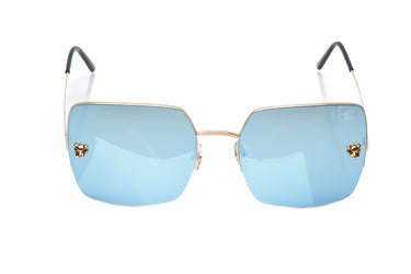 CARTIER Semi Rimless Tiger Gold Square Sunglasses (New)