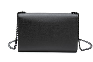 SAINT LAURENT Grain De Poudre Medium Black Classic Monogram Kate Crossbody Bag (New)