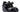 CHANEL Black Shiny Calfskin Logo Wedge Platform Sandals 40