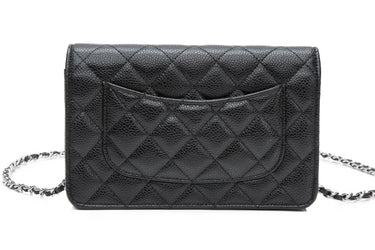 CHANEL Black Caviar Quilted Wallet On Chain WOC