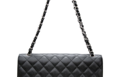 CHANEL Black Caviar Quilted Jumbo Classic Double Flap Bag