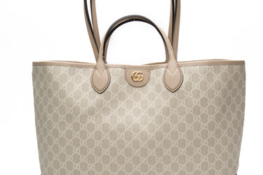 GUCCI Beige Ophidia Medium GG canvas tote shoulder bag