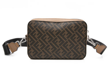 FENDI Brown Zucca Bicolore Medium Diagonal Camera Case