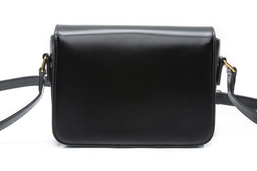 CELINE Black Shiny Calfskin Teen Triomphe Crossbody Bag