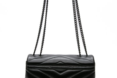SAINT LAURENT Black Small LouLou Calfskin Shoulder Crossbody Bag