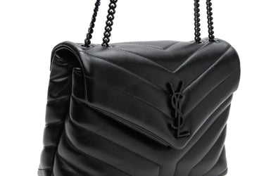 SAINT LAURENT Black Small LouLou Calfskin Shoulder Crossbody Bag