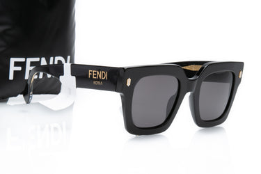 FENDI Acetate Square Black Roma Sunglasses (New)