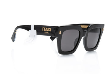 FENDI Acetate Square Black Roma Sunglasses (New)