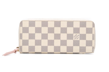 LOUIS VUITTON Rose Ballerine Damier Azur Clemence Wallet