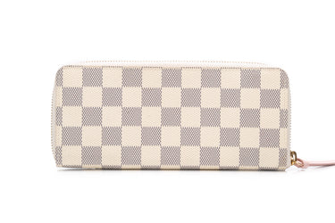 LOUIS VUITTON Rose Ballerine Damier Azur Clemence Wallet