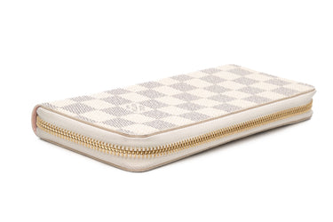 LOUIS VUITTON Rose Ballerine Damier Azur Clemence Wallet