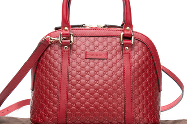 GUCCI Rosso Soft Microguccissima Mini Dome Bag
