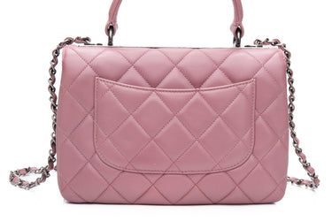 CHANEL Mauve Pink Lambskin Quilted Trendy CC Top Handle Flap Crossbody Bag