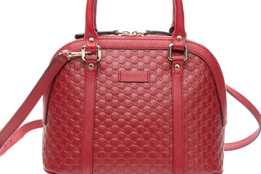 GUCCI Rosso Soft Microguccissima Mini Dome Bag