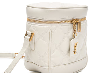 SAINT LAURENT Crema Soft 80's Grain de Poudre Leather Quilted Vanity Bag