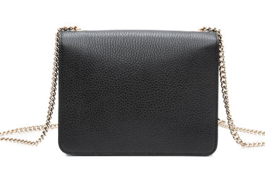 GUCCI Black G Dollar Calfskin Interlocking Chain Crossbody Bag