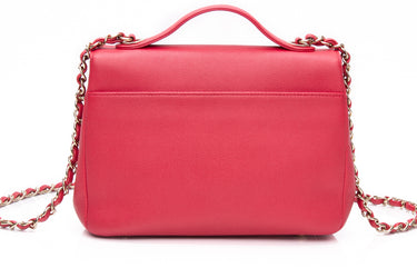 CHANEL Small Raspberry Caviar Quilted Business Affinity Flap Bag