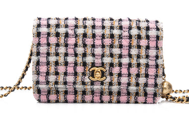 CHANEL Tweed Pearl Crush Wallet on Chain WOC