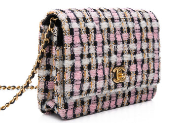 CHANEL Tweed Pearl Crush Wallet on Chain WOC