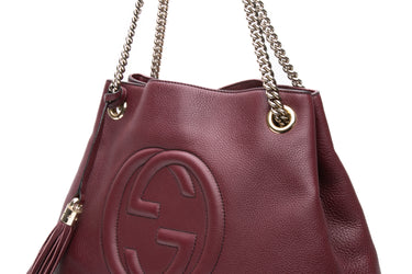 GUCCI Medium Soho Burgundy Leather Hobo