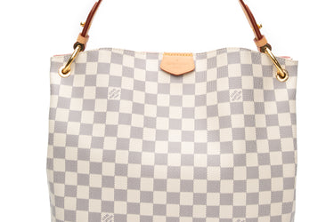 LOUIS VUITTON Rose Ballerine Pink Damier Azur Graceful PM