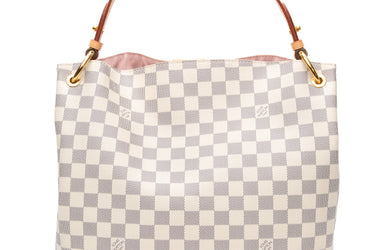 LOUIS VUITTON Rose Ballerine Pink Damier Azur Graceful PM