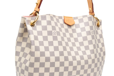 LOUIS VUITTON Rose Ballerine Pink Damier Azur Graceful PM