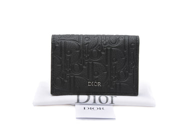 DIOR Black Dior Gravity Leather Business Card Holder (New)