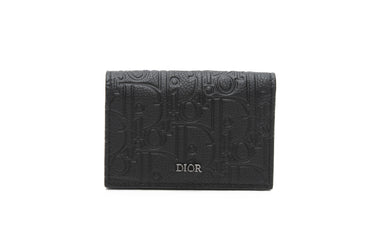 DIOR Black Dior Gravity Leather Business Card Holder (New)