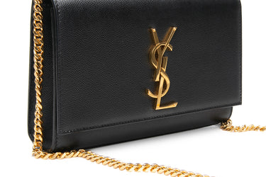 SAINT LAURENT Black Small Grain De Poudre Classic Monogram Kate Crossbody Bag