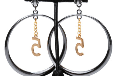 CHANEL Vintage Number 5 Dangle Clip On Earrings