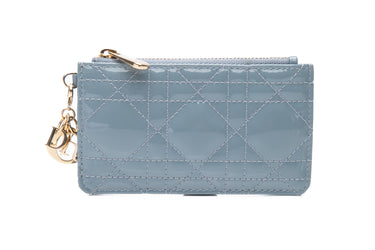 DIOR Sky Blue Patent Card Holder