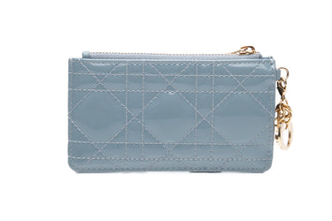 DIOR Sky Blue Patent Card Holder