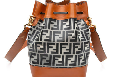 FENDI Black Cuoio TPU FF Vitello Aura F is Fendi Grande Mon Tresor Bucket Bag