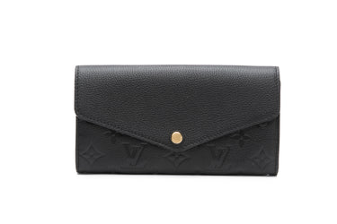 LOUIS VUITTON Black Empreinte Leather Sarah Wallet