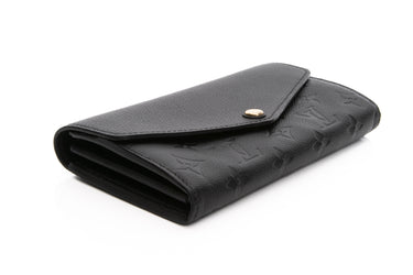 LOUIS VUITTON Black Empreinte Leather Sarah Wallet