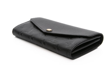 LOUIS VUITTON Black Empreinte Leather Sarah Wallet