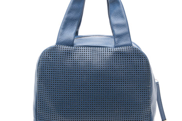 CHANEL Blue Caviar Perforated Bowler Bag