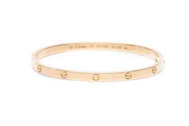 CARTIER Yellow Gold Love Bracelet Small Model Sz 16