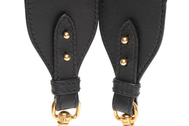 CHRISTIAN DIOR Black Dior Logo Embroidered Shoulder Strap
