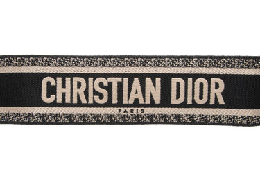 CHRISTIAN DIOR Black Dior Logo Embroidered Shoulder Strap