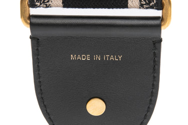CHRISTIAN DIOR Black Dior Logo Embroidered Shoulder Strap
