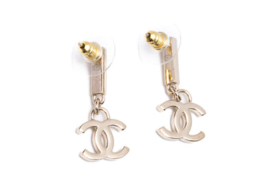 CHANEL 24P CC Gold & Crystal Drop Earrings (New)