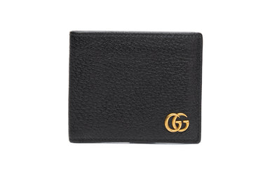 GUCCI Black GG Marmont Bi-fold Card Case Wallet