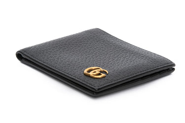 GUCCI Black GG Marmont Bi-fold Card Case Wallet