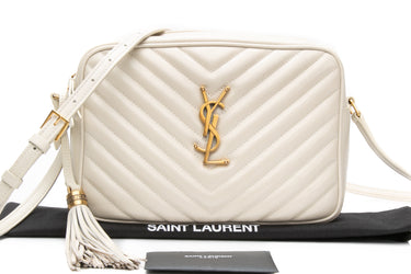 SAINT LAURENT Crema Soft Lou Quilted Camera Crossbody Bag