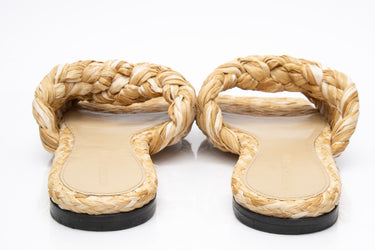 BOTTEGA VENETA Raffia Flat Sandals 37.5