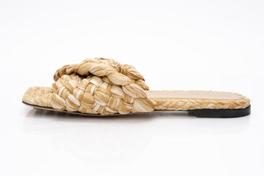 BOTTEGA VENETA Raffia Flat Sandals 37.5